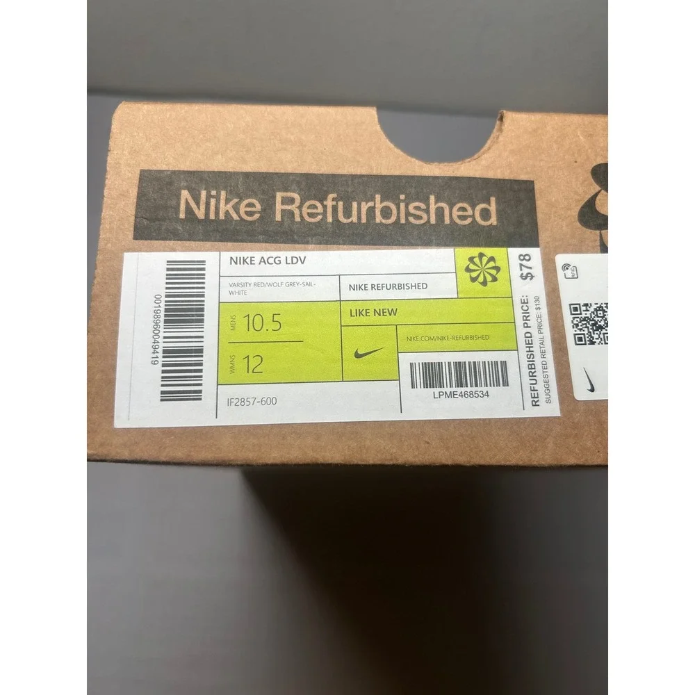 Nike ACG LDV Varsity Red Wolf Grey IF2857 600 Size 10.5 New/No Box